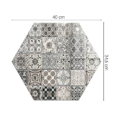 Glass hearth pad hexagonal Tiled decorative patterns