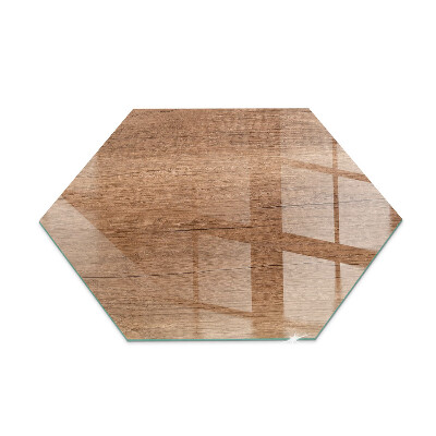 Glass hearth plate hexagonal Wood-inspired pattern