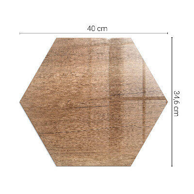 Glass hearth plate hexagonal Wood-inspired pattern