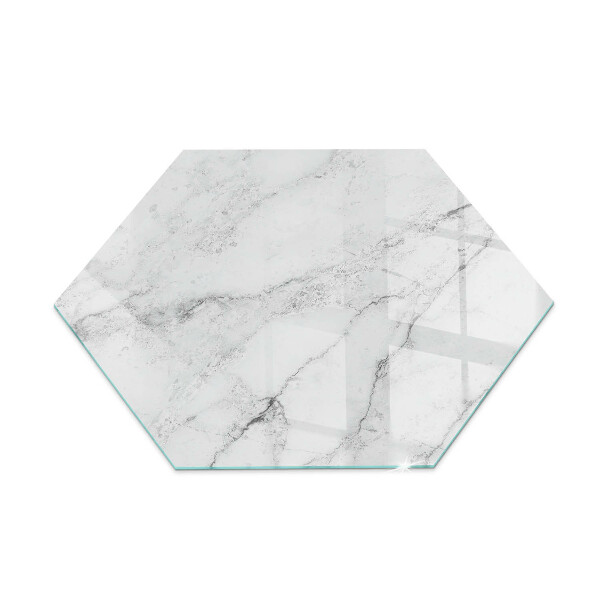 Glass wood burner hearth hexagonal Marble accents with delicate veining