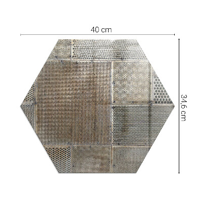 Glass wood burner hearth hexagonal Perforated steel motif