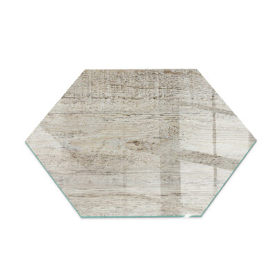 Glass hearth plate hexagonal Natural light wood pattern