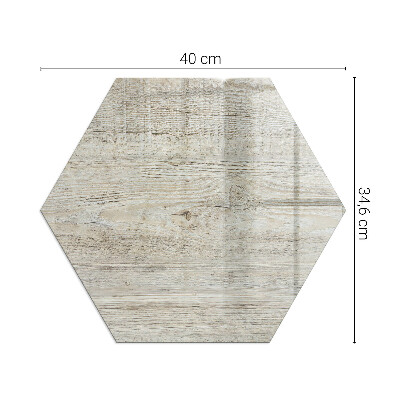 Glass hearth plate hexagonal Natural light wood pattern