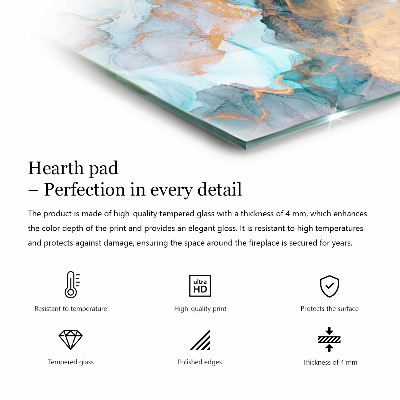 Glass hearth plate hexagonal Natural light wood pattern