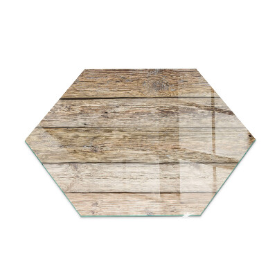 Glass wood burner hearth hexagonal Wooden mosaic in the layout