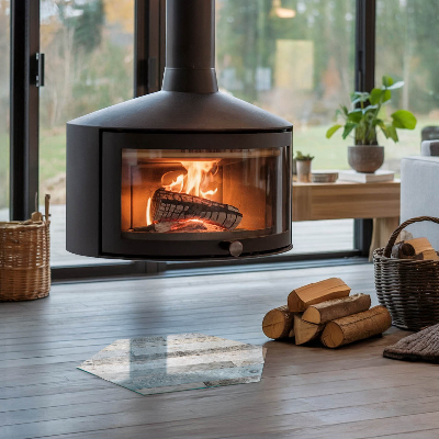 Glass hearth plate hexagonal Board colors in various shades