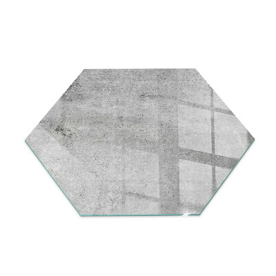 Glass hearth for log burner hexagonal Raw concrete pattern