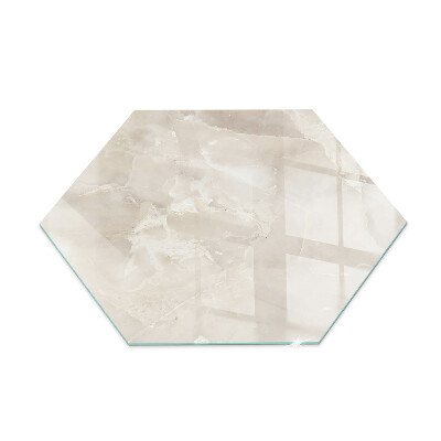 Glass hearth pad hexagonal Marble organic motif