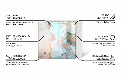 Glass hearth pad hexagonal Marble organic motif