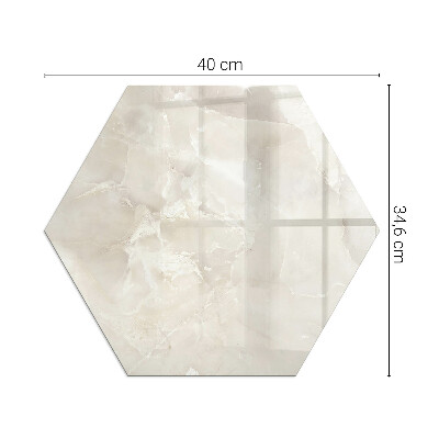 Glass hearth pad hexagonal Marble organic motif
