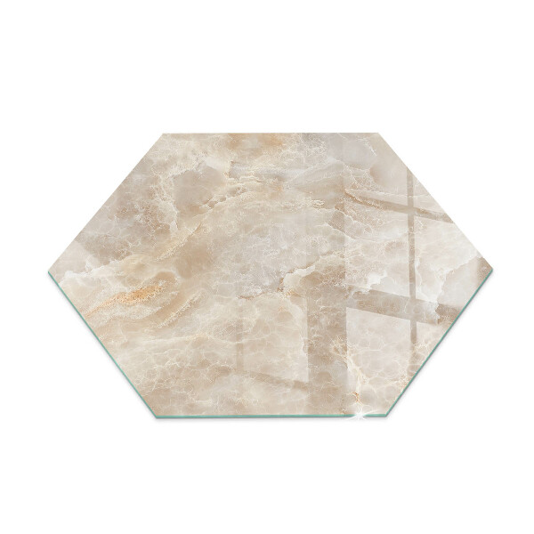 Glass hearth plate hexagonal Stone pattern inspired by nature