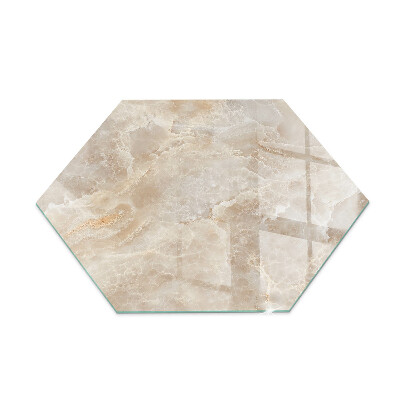 Glass hearth plate hexagonal Stone pattern inspired by nature