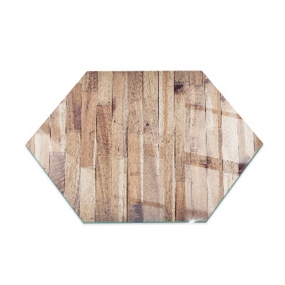 Glass wood burner hearth hexagonal Wooden pattern in a geometric arrangement