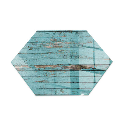 Glass hearth pad hexagonal Rustic boards in a natural style