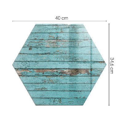 Glass hearth pad hexagonal Rustic boards in a natural style