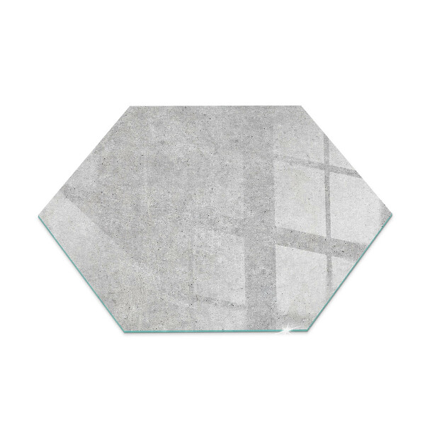 Glass hearth pad hexagonal Concrete texture in a raw style