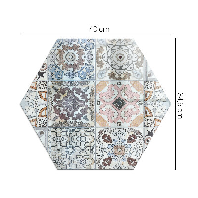 Glass hearth plate hexagonal Mosaic patterns in tiles