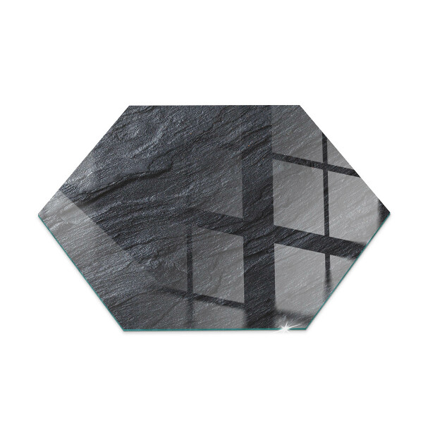 Glass hearth plate hexagonal Pattern of rocky structure