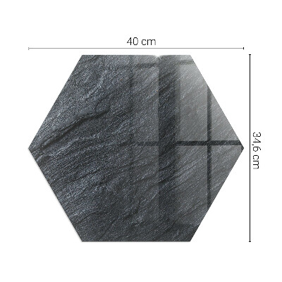 Glass hearth plate hexagonal Pattern of rocky structure