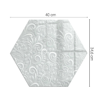 Glass hearth plate hexagonal Stylish plant motif