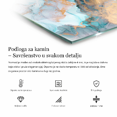 Glass hearth pad hexagonal Pattern of three-dimensional shapes