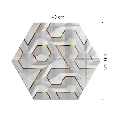 Glass hearth pad hexagonal Pattern of three-dimensional shapes