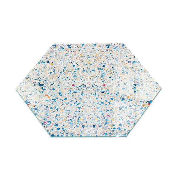 Glass wood burner hearth hexagonal Abstract texture motif