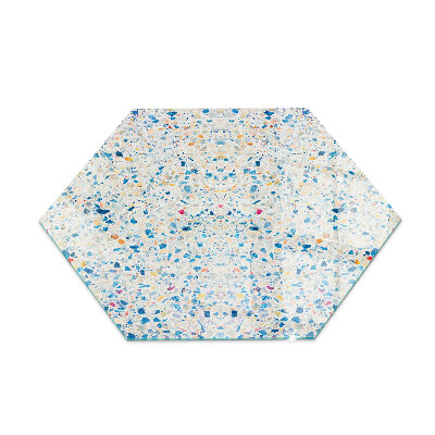 Glass wood burner hearth hexagonal Abstract texture motif