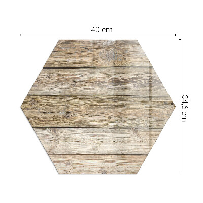 Glass hearth pad hexagonal Wooden grain in a natural style