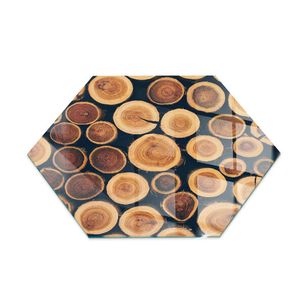 Glass wood burner hearth hexagonal Box with wooden frame