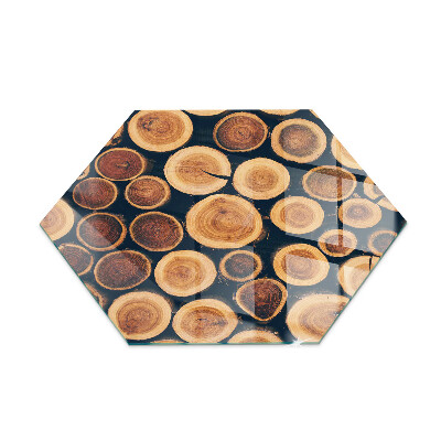 Glass wood burner hearth hexagonal Box with wooden frame