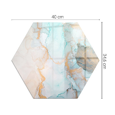 Glass hearth plate hexagonal Fluid abstract motif