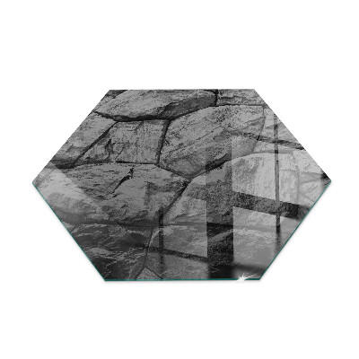 Glass hearth pad hexagonal Stone style in a natural version