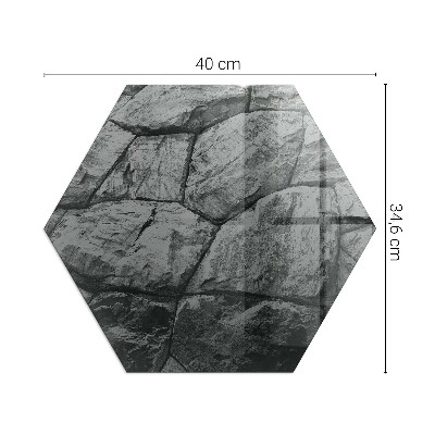 Glass hearth pad hexagonal Stone style in a natural version