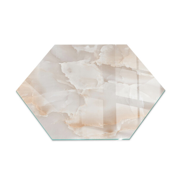 Glass hearth plate hexagonal Stone organic motif