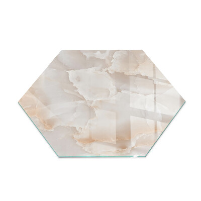 Glass hearth plate hexagonal Stone organic motif