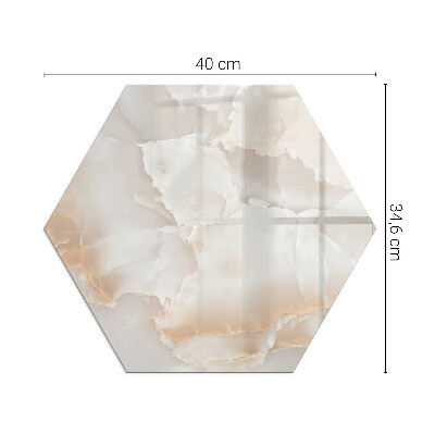 Glass hearth plate hexagonal Stone organic motif