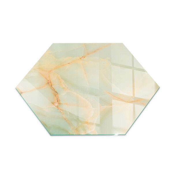 Glass hearth for log burner hexagonal Abstract marble motif