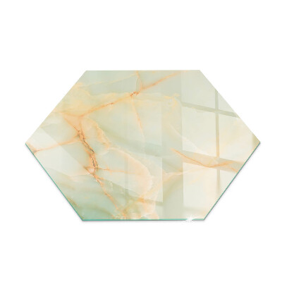 Glass hearth for log burner hexagonal Abstract marble motif