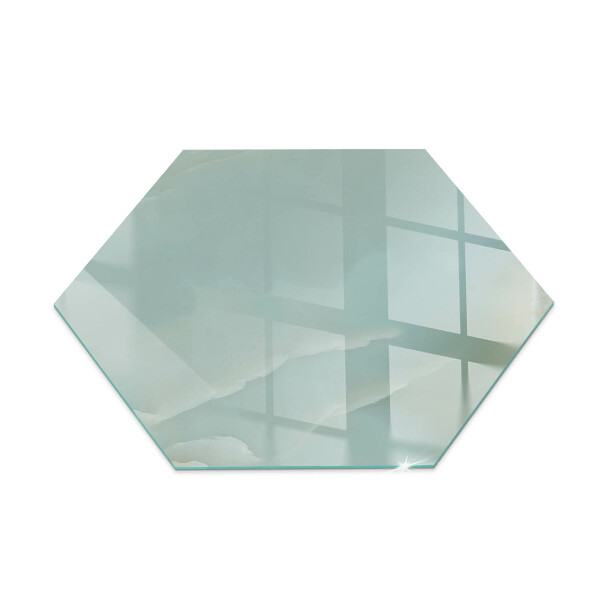 Glass hearth for log burner hexagonal Marble motif in subtle tones