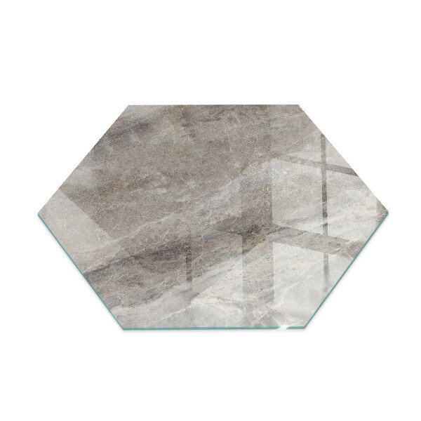 Glass hearth plate hexagonal Stone-inspired pattern