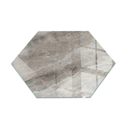 Glass hearth plate hexagonal Stone-inspired pattern