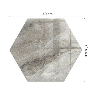 Glass hearth plate hexagonal Stone-inspired pattern