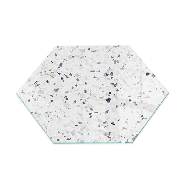 Glass wood burner hearth hexagonal Stone pattern with small accents