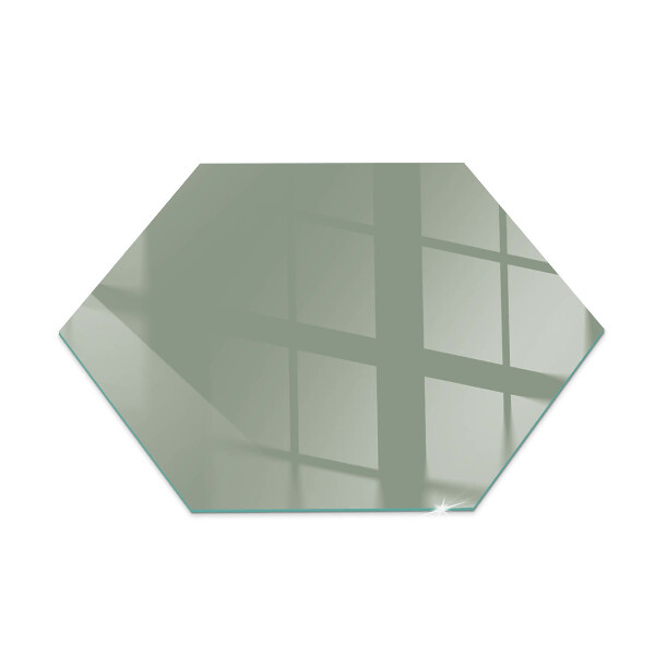 Glass hearth pad hexagonal Gray-green color