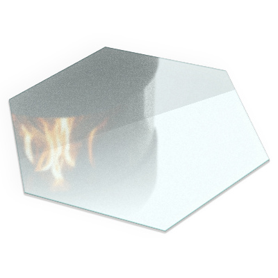 Fireplace base Semi-transparent hexagonal