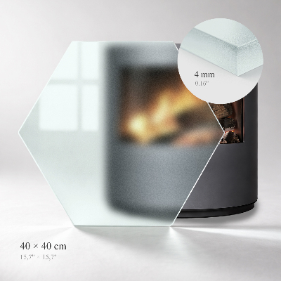 Fireplace base Semi-transparent hexagonal