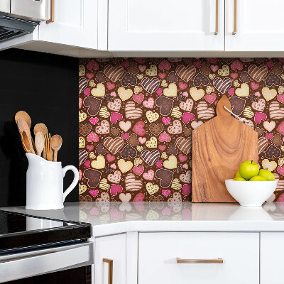 Bathroom wall panel Colorful hearts