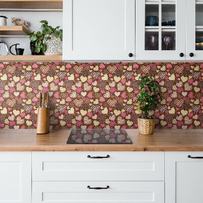 Bathroom wall panel Colorful hearts