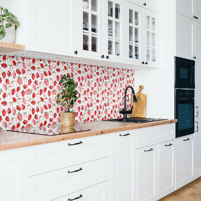 Panel wall covering Red strawberries